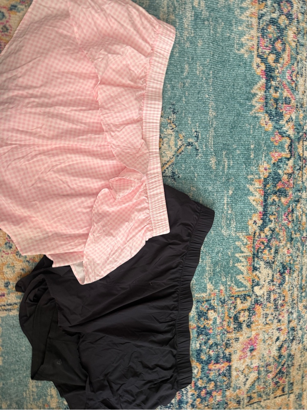 Blogilates pink Gingham Lounge Shorts + Black Athletic Shorts Set - Picture 5 of 7